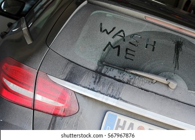 Wash Me - A Very Dirty Car In Winter