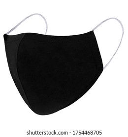 Washable Black Fabric Face Mask