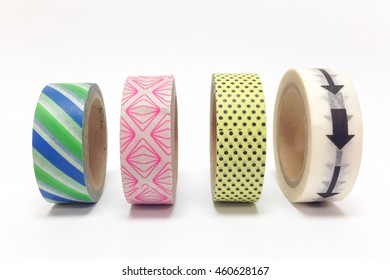 Washi Paper Tape Roll Isolated On White Background