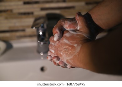 Washing Hands For Minimum 20 Seconds To Protect Of Coronavirus 