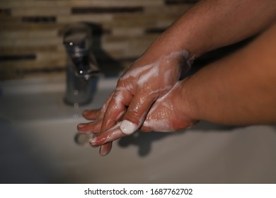 Washing Hands For Minimum 20 Seconds To Protect Of Coronavirus 