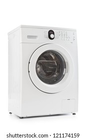 A Washing Machine Isolated On White Background