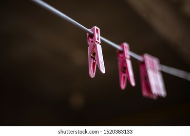 Washing Of Pink Clothes For Clothes, Outside.