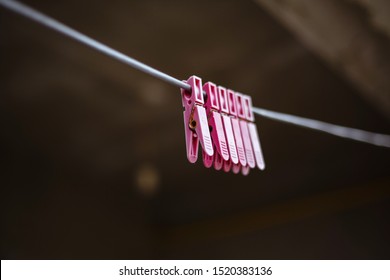 Washing Of Pink Clothes For Clothes, Outside.