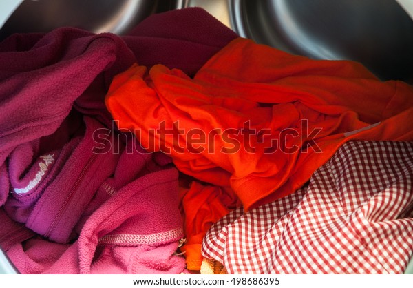 washing red clothes