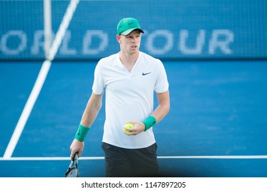 WASHINGTON – AUGUST 1: Kyle Edmund  (GBR) Falls To Andy Murray (GBR) At The Citi Open Tennis Tournament On August 1, 2018 In Washington DC