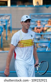 WASHINGTON - AUGUST 2: Sam Querrey (USA) Defeats Benjamin Becker (GER, Not Pictured) At The Citi Open Tennis Tournament On August 2, 2012 In Washington.