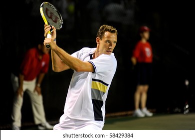 WASHINGTON - AUGUST 3: Michael Llodra (FRA) Is Defeated By Ryan Sweteing (USA, Not Pictured) At The Legg Mason Tennis Classic On August 3, 2010 In Washington.