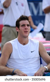 WASHINGTON - AUGUST 9: Juan Martin Del Potro (ARG) Takes A Break At The Legg Mason Tennis Classic On August 9, 2009 In Washington. Del Potro Defeated Andy Roddick (USA).