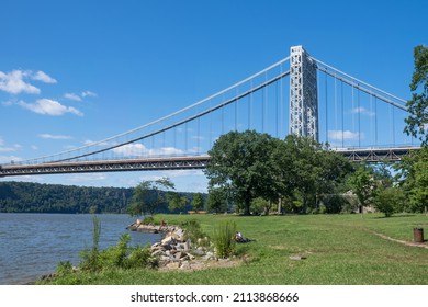 Washington Bridge as seen from Riverside Park, Upper Manhattan, Washington Heights