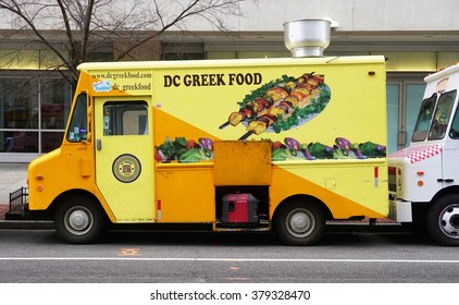 WASHINGTON, DC -19 FEB 2016- A Food Truck Parked On The Street In Washington, DC. Food Trucks Have Become Very Popular In Front Of Office Buildings In DC.