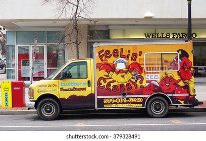 WASHINGTON, DC -19 FEB 2016- A Food Truck Parked On The Street In Washington, DC. Food Trucks Have Become Very Popular In Front Of Office Buildings In DC.