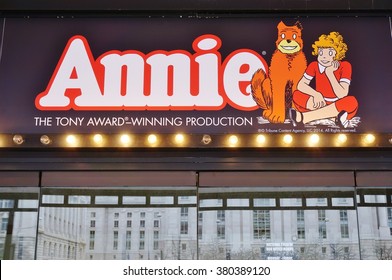 WASHINGTON DC -19 FEB 2016- The Revival Of The Iconic Musical Annie Is Playing At The National Theater In Washington, DC Until March 20, 2016.