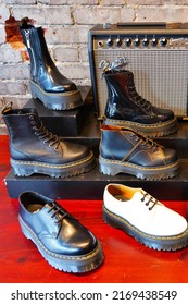 WASHINGTON, DC -25 MAR 2022- A Dr. Martens shoe store in Georgetown, DC. Founded in 1947, Doc Martens is a British footwear company known for its boots with a bouncing sole.