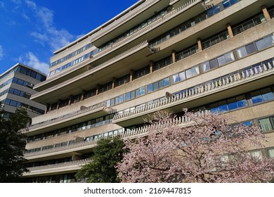 WASHINGTON, DC -25 MAR 2022- View Of The Watergate Building Complex In Washington DC, Famous For The Nixon Scandal.