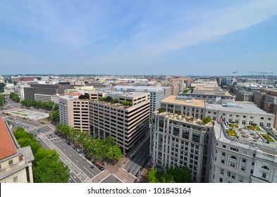 Washington DC, Aerial View Of Pennsylvania Avenue