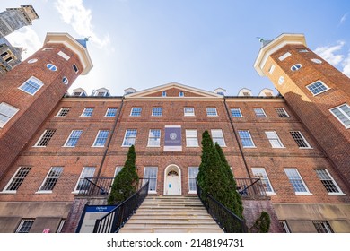 Washington DC, APR 3 2022 - Sunny View Of The McCourt School Of Public Policy Of Georgetown University