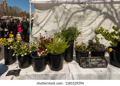 Washington, DC - April 10, 2016 - Farmers Market Dupont Circle In Spring