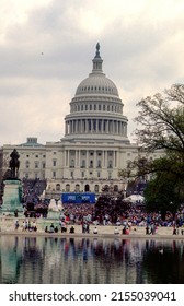 Washington DC., April 22, 1990.
The Earth Day Rally On The West Front Of The US Capitol Crowd Of About 350,000 People Filled The Captiol Grounds And Extended 12 Blocks Out  Onto The National Mall 
