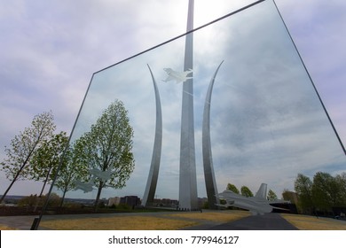 Washington, DC - April 25, 2014:  The US Air Force Memorial With Three Soaring Spires Located Outside Washington, DC.