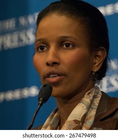 WASHINGTON, DC - APRIL 7, 2015: Author And Critic Of Radical Islam Ayaan Hirsi Ali Speaks To A Luncheon At The National Press Club.