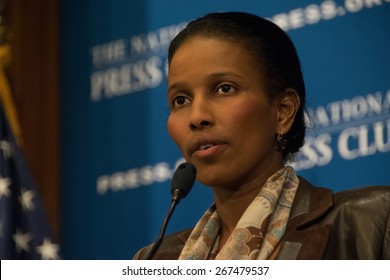 WASHINGTON, DC - APRIL 7, 2015: Author And Critic Of Radical Islam Ayaan Hirsi Ali Speaks To A Luncheon At The National Press Club.