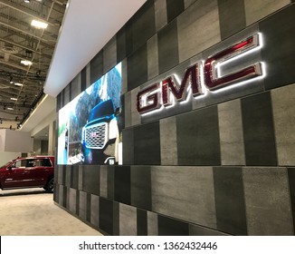 WASHINGTON, DC - APRIL 7, 2019: GMC Display At Washington Auto Show