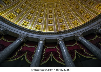 Washington, D.C.USA -  August 04, 2012: Colonnade In The National Statuary Hall In  The Capitol Building