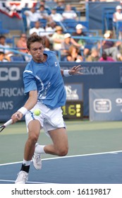  WASHINGTON, D.C. - AUGUST 13, 2008:  Nicolas Mahut (FRA) Loses To Tommy Haas (GER, Not Pictured) At The Legg Mason Tennis Classic.