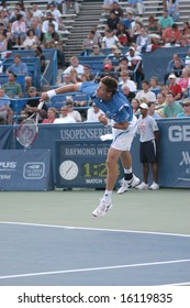  WASHINGTON, D.C. - AUGUST 13, 2008:  Nicolas Mahut (FRA) Loses To Tommy Haas (GER, Not Pictured) At The Legg Mason Tennis Classic.