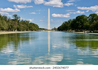 Washington DC Capitol Reflecting Pool and Washington Monument - Powered by Shutterstock