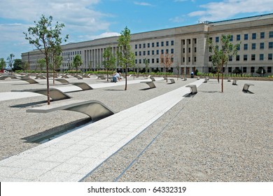 WASHINGTON DC - CIRCA JUNE 2009: Pentagon memorial circa June 2009 in Washington DC, USA. Permanent outdoor memorial to people killed in building and in Flight 77 in the September 11, 2001 attacks.