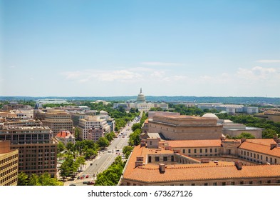 Washington, DC City Aerial View With The State Capitol Building