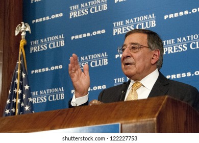 WASHINGTON, DC - DEC. 18: Secretary Of Defense Leon Panetta Addresses A Luncheon At The National Press Club, December 18, 2012 In Washington, DC