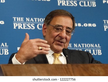 WASHINGTON, DC - DEC. 18: Secretary Of Defense Leon Panetta Addresses A Luncheon At The National Press Club, December 18, 2012 In Washington, DC