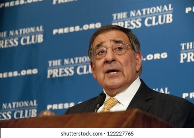 WASHINGTON, DC - DEC. 18: Secretary Of Defense Leon Panetta Addresses A Luncheon At The National Press Club, December 18, 2012 In Washington, DC