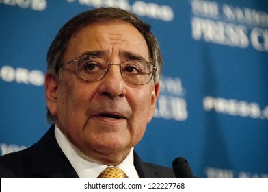 WASHINGTON, DC - DEC. 18: Secretary Of Defense Leon Panetta Addresses A Luncheon At The National Press Club, December 18, 2012 In Washington, DC