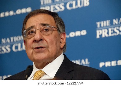 WASHINGTON, DC - DEC. 18: Secretary Of Defense Leon Panetta Addresses A Luncheon At The National Press Club, December 18, 2012 In Washington, DC