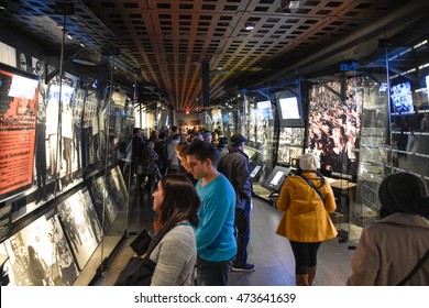 Washington DC, - Dec. 19: Internal View Of The Holocaust Memorial Museum. Real Pictures Of The Deported Jews, Nazi Propaganda, Territory Of Conquest. Shot At December 19, 2015 In Washington DC, USA.