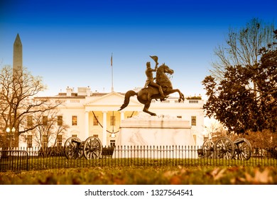 Washington, DC, Dec2, 2011: Andrew Jackson Statue Near White House In Washington, DC