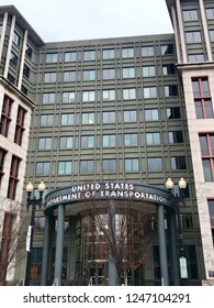 WASHINGTON, DC - DECEMBER 2, 2018: Entrance To The Headquarters Of The U.S. Department Of Transportation