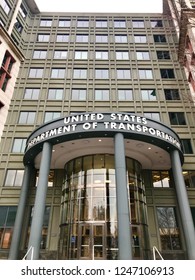 WASHINGTON, DC - DECEMBER 2, 2018: Entrance To The Headquarters Of The U.S. Department Of Transportation