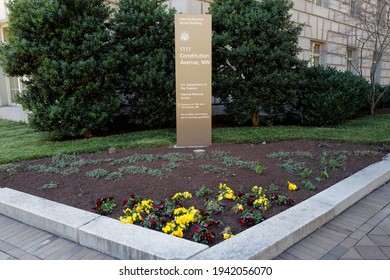 Washington, DC – February 23, 2021: The Internal Revenue Service (IRS) Headquarters Sign At The Pennsylvania Avenue Side Of The Buildings Exterior.