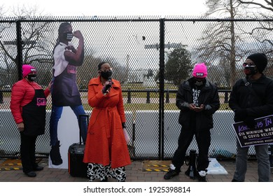 Washington, DC – February 26, 2021: Former State Senator Nina Turner And Ohio Congressional Candidate Speaking In Support Of Including The $15 An Hour Minimum Wage In The Biden Covid Relief Bill.