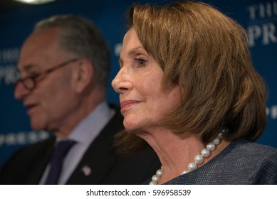 Washington, DC - February 27, 2017: House Minority Leader Nancy Pelosi Speaks To A Press Conference At The National Press Club