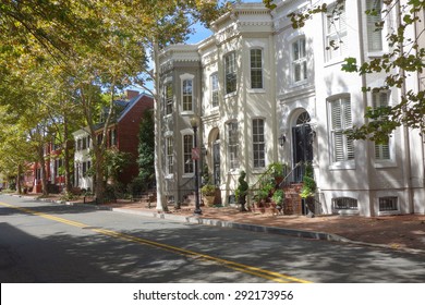 Washington DC, Georgetown Historical District - A Street With Preserved Old Mansions
