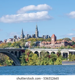 Washington DC - Georgetown And Key Bridge In Autumn