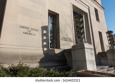 WASHINGTON, DC - JAN. 9, 2020: US Department Of Justice Headquarters, 