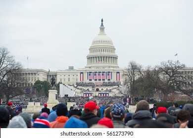 WASHINGTON, DC - JAN.20, 2017: Presidential Inauguration of Donald Trump as the 45th President of the United States in Washington DC, USA.