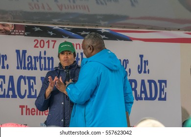 Washington, DC - January 16, 2017: Mayor Muriel Bowser Addresses The Crowd At The Martin Luther King, Jr. Day Peace Walk And Parade.